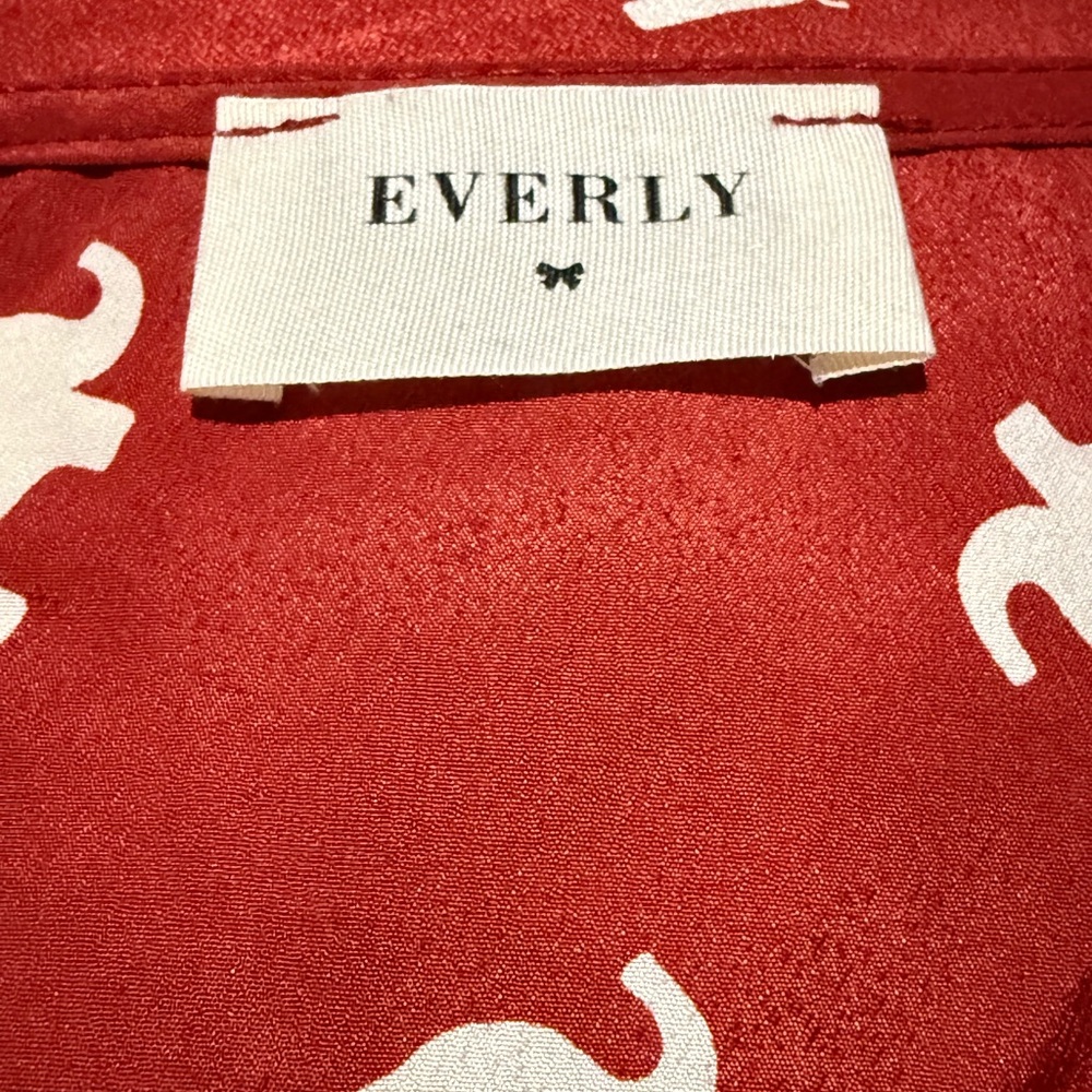 Everly Red Blouse With Elephant Pattern - image 2